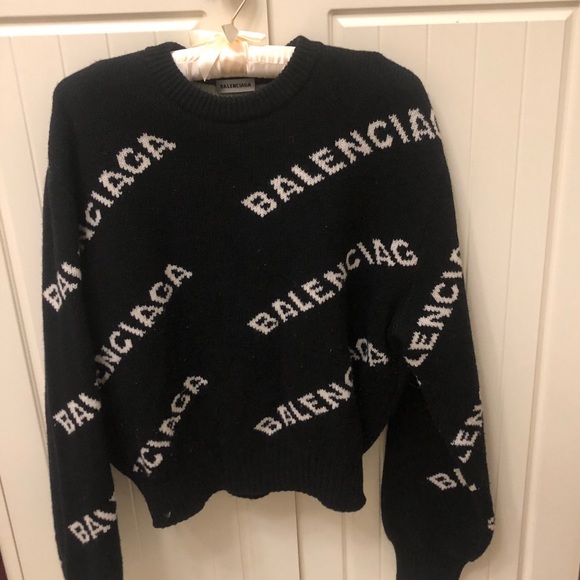 Balenciaga Sweaters - balenciaga logo knit sweater